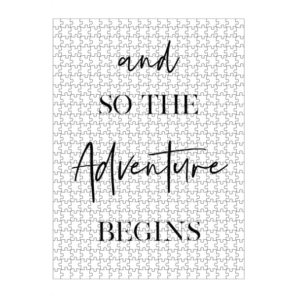 artboxONE Puzzle "Adventure Begins" artboxONE - Typografie,Schwarzweiß,Liebe - Adventure,Love,Beginning,Start - Bild adventure