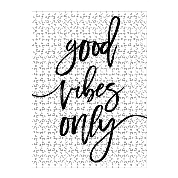 artboxONE Puzzle "Good Vibes Only Art" artboxONE - Typografie,Schwarzweiß - Good vibes only,Good,Vibes,Only,Motivation,Inspiration
