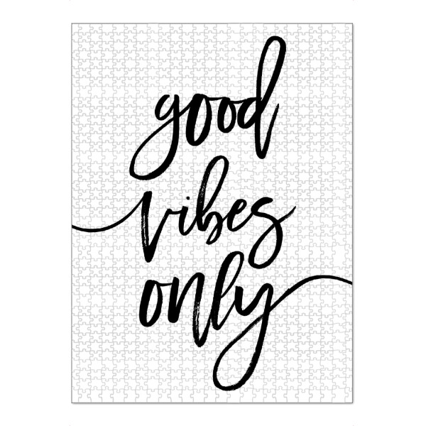 Puzzle Ravensburger "Good Vibes Only Art" artboxONE - Typografie,Schwarzweiß - Good vibes only,Good,Vibes,Only,Motivation,Inspiration