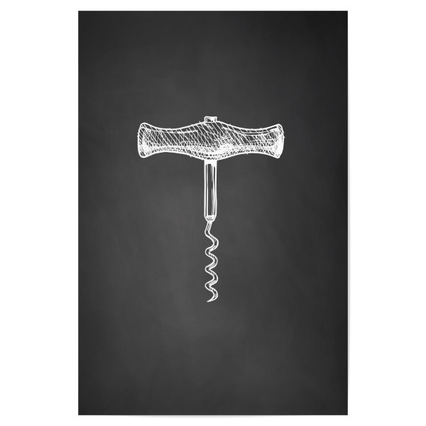 Poster 30x20 cm "Korkenzieher vintage" artboxONE - Essen & Trinken,Schwarzweiß,Essen & Trinken / Alkohol - Wein,Alkohol,Korkenzieher,Tafel,Vintage