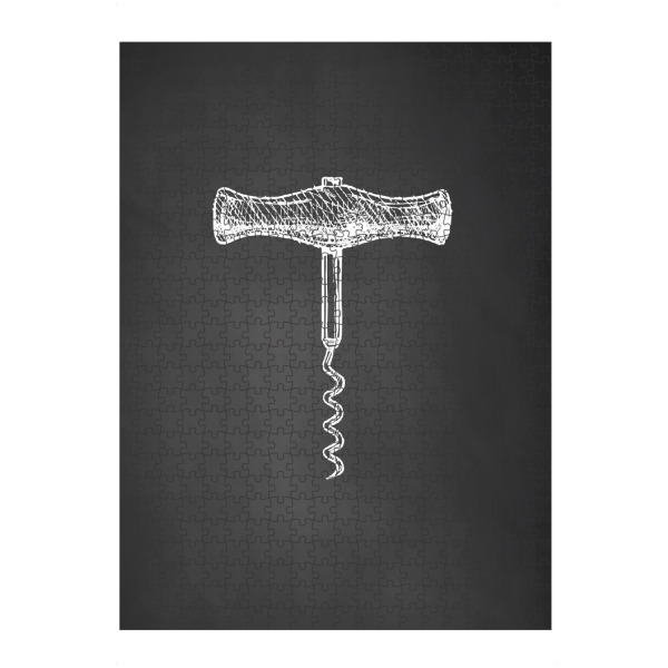 Puzzle Ravensburger "Korkenzieher vintage" artboxONE - Essen & Trinken,Schwarzweiß,Essen & Trinken / Alkohol - Wein,Alkohol,Korkenzieher,Tafel,Vintage