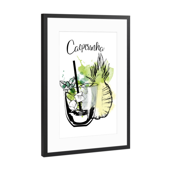 Poster mit Rahmen Schwarz (Metallic) "Caipirinha" artboxONE - Essen & Trinken / Alkohol - Caipirinha,Cocktail,Alcohol