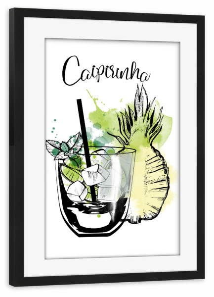 Poster mit Rahmen schwarz "Caipirinha" artboxONE - Essen & Trinken / Alkohol - Caipirinha,Cocktail,Alcohol