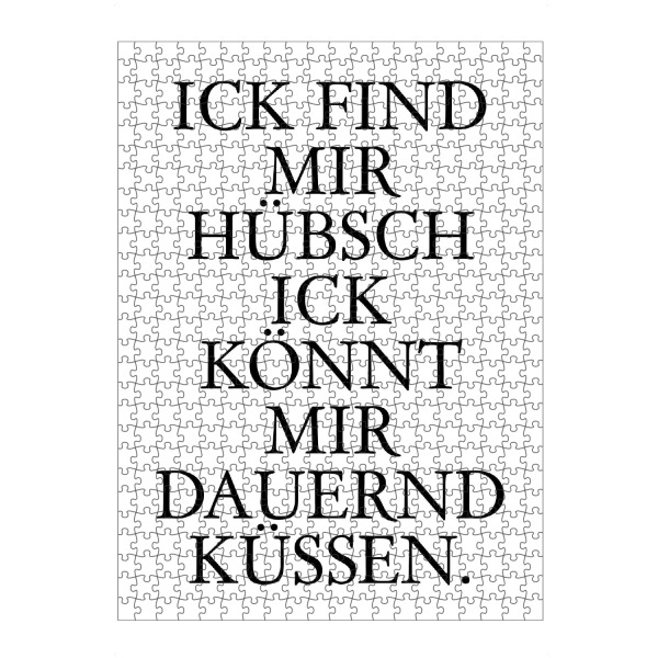 Puzzle Ravensburger "Ick find mir hübsch! Berlinbild" artboxONE - Typografie,Schwarzweiß