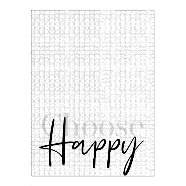 Puzzle Ravensburger "Textkunst CHOOSE HAPPY" artboxONE - Typografie,Schwarzweiß - Glücklich,Motivation,Inspiration - Bild glücklich