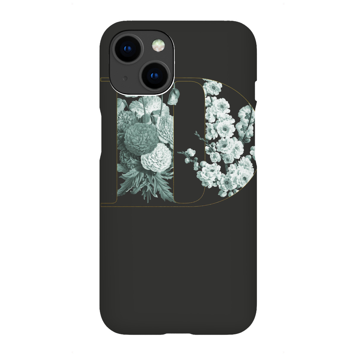 iPhone "Floral Alphabet-D" Premium-Case Handyhülle artboxONE