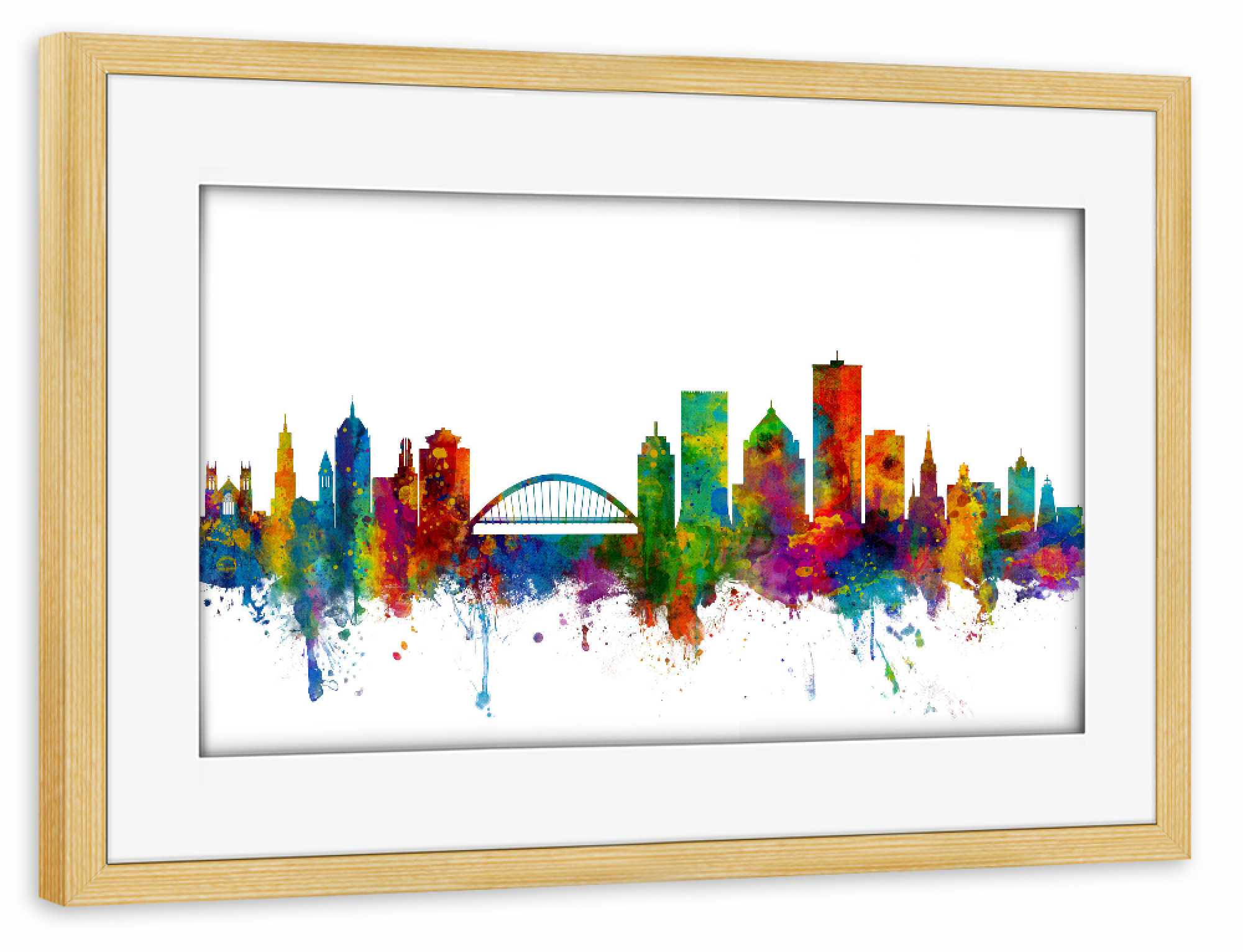 Poster mit Rahmen kiefer "Rochester New York Skyline" artboxONE - Städte / New York - Rochester,Skyline,New york