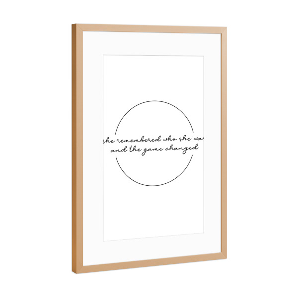 Poster mit Rahmen Kupfer "The changing game" artboxONE - Typografie,Schwarzweiß - Strong women,Starke frauen,Frauenpower