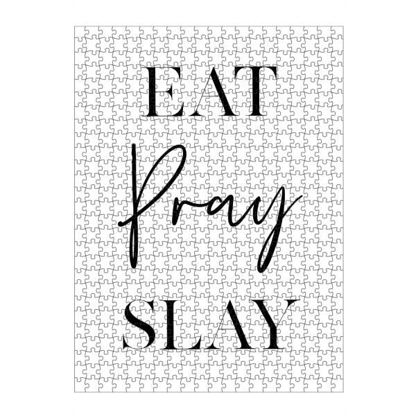 Puzzle Ravensburger "Eat Pray Slay" artboxONE - Typografie,Schwarzweiß - Eat,Pray,Slay,Inspiration,Motivation - Bild eat