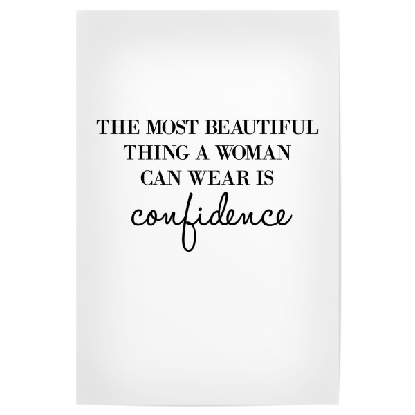 Poster 30x20 cm "A woman's confidence" artboxONE - Typografie,Schwarzweiß - Strong women,Woman,Confidence,Beautiful