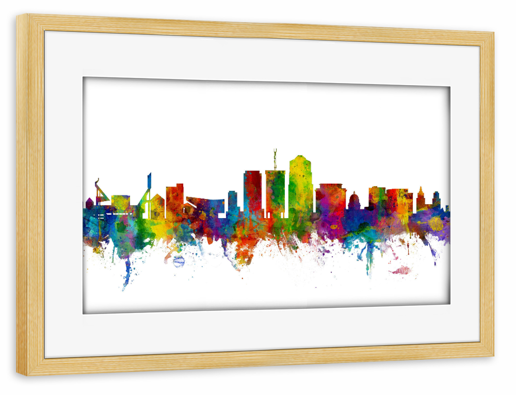 Poster mit Rahmen kiefer "Tucson Arizona Skyline" artboxONE - Reise,Abstrakt - Tucson,Skyline,Arizona