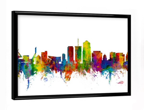 Poster mit schwarzem Rahmen "Tucson Arizona Skyline" artboxONE - Reise,Abstrakt - Tucson,Skyline,Arizona