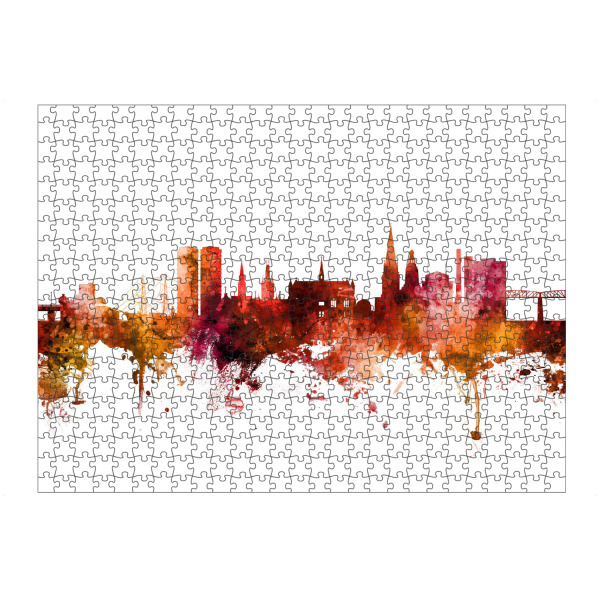 Puzzle Ravensburger "Dundee Scotland Skyline Red" artboxONE - Städte / Weitere - Dundee,Skyline,Scotland - Bild dundee