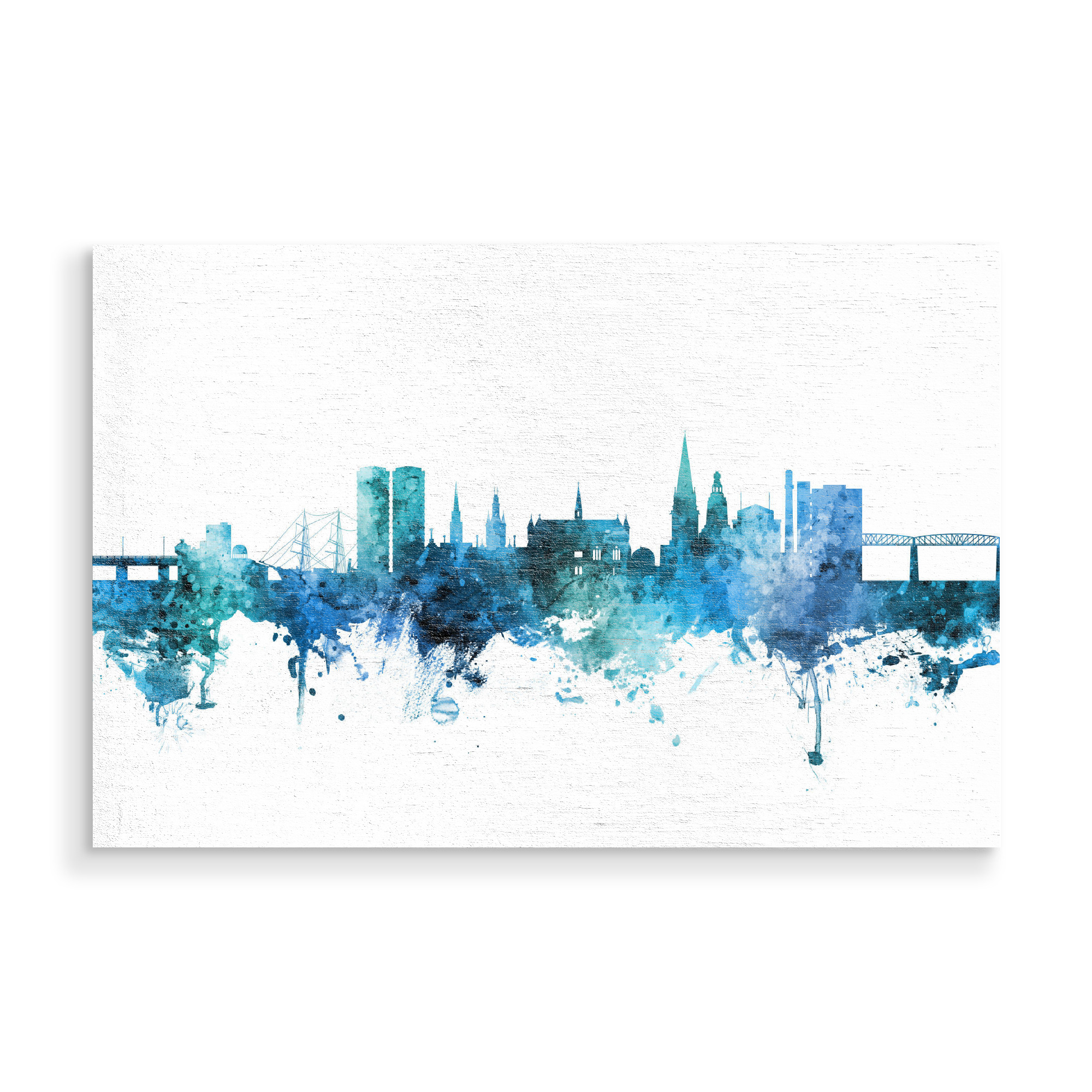 Holzbild "Dundee Scotland Skyline Blue" artboxONE - Städte - Dundee,Scotland