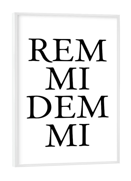 Poster mit weißem Rahmen "Remmidemmi! Berlinbild" artboxONE - Typografie,Schwarzweiß - Berlin,Dialekt,Berlinerisch