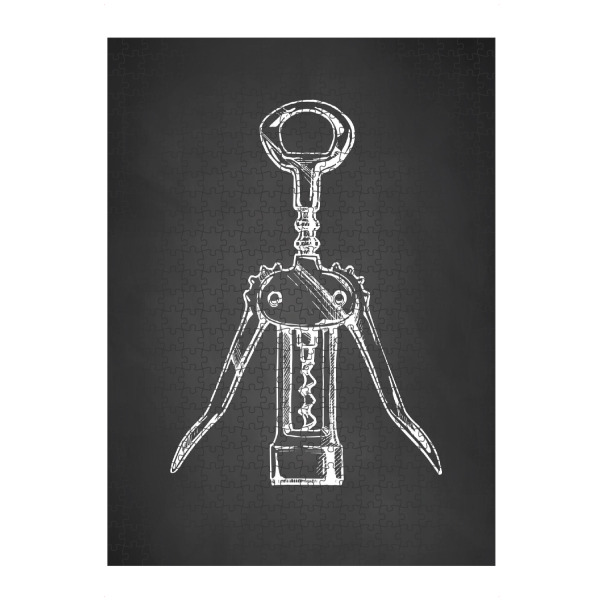 Puzzle Ravensburger "Korkenzieher modern" artboxONE - Schwarzweiß,Essen & Trinken / Alkohol - Wein,Alkohol,Korkenzieher - Bild wein