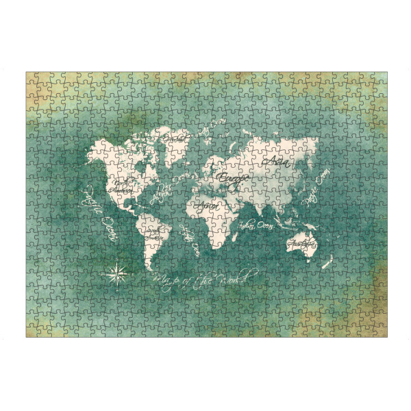 Puzzle Ravensburger "World map white green" artboxONE - Kartografie - Weltkarte,Karte,Welt,Atlas,Weltkarte - Bild weltkarte