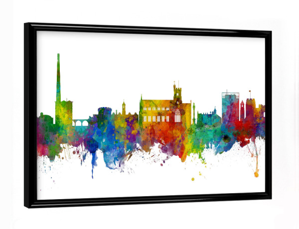 Poster mit schwarzem Rahmen "Carlisle England Skyline" artboxONE - Städte,Schwarzweiß - Carlisle,Skyline,England