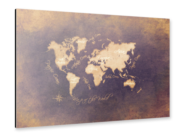 Alu-Dibond "Word map mistery" 30x20 cm artboxONE