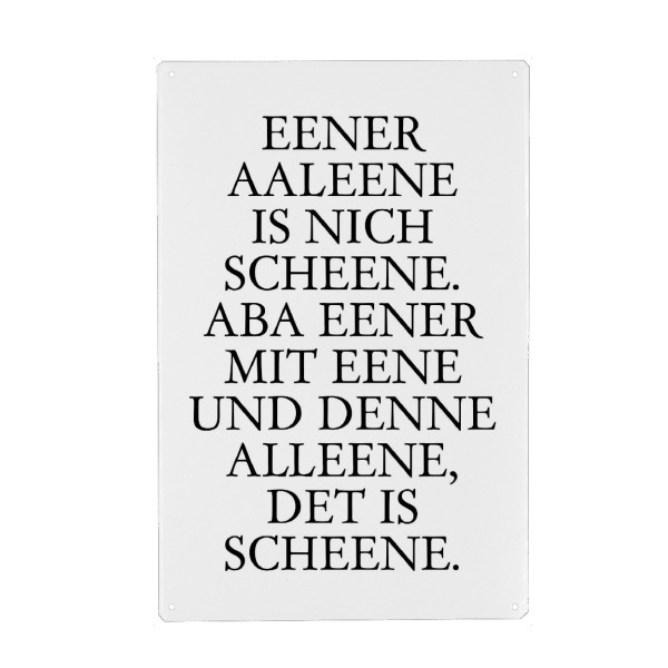 Holzbild "Det is scheene! Berlinbild" artboxONE - Typografie,Schwarzweiß - Berlin,Berlinerisch,Dialekt