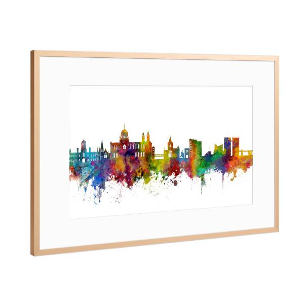 Poster mit Rahmen Kupfer "Galway Ireland Skyline" artboxONE - Städte - Galway,Ireland