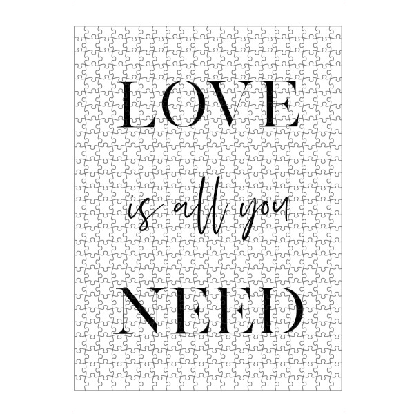 artboxONE Puzzle "Love is All You Need" artboxONE - Typografie,Schwarzweiß,Liebe - Love - Bild love