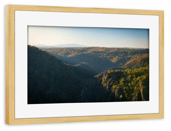 Poster mit Rahmen kiefer "Brockenblick im Herbst" artboxONE - Natur