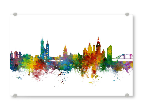 Acrylglasbild "Krakow Poland Skyline" artboxONE - Städte - Krakow,Skyline,Poland