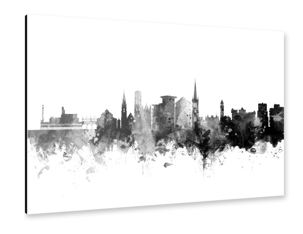 Alu-Dibond "Bournemouth England Skyline Black" 30x20 cm artboxONE