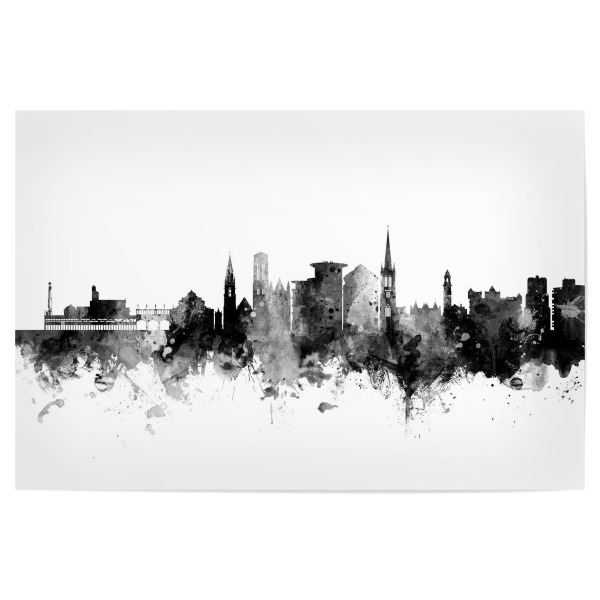 Poster 30x20 cm "Bournemouth England Skyline Black" artboxONE - Städte,Schwarzweiß - Bournemouth,Skyline,England