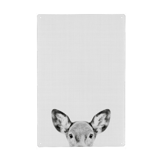 Holzbild "Doe Deer Portrait (Black & White)" artboxONE - Tiere,Schwarzweiß
