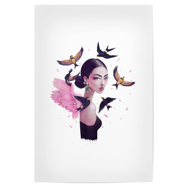 Poster 30x20 cm "Boho girl" artboxONE - Festivals - Boho,Bohemian,Boho-chic