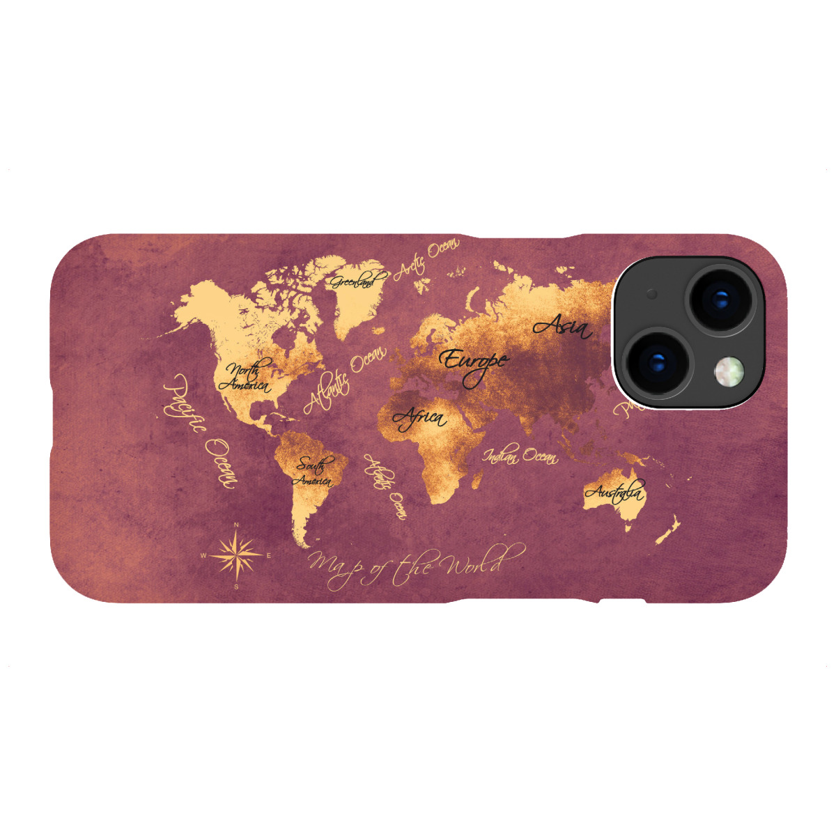 "World map rose brown"für iPhone - Premium-Case Handyhülle artboxONE