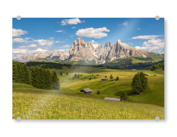 Acrylglasbild "Sommer auf der Seiser Alm" artboxONE - Natur - Italien,Dolomiten,Alpen
