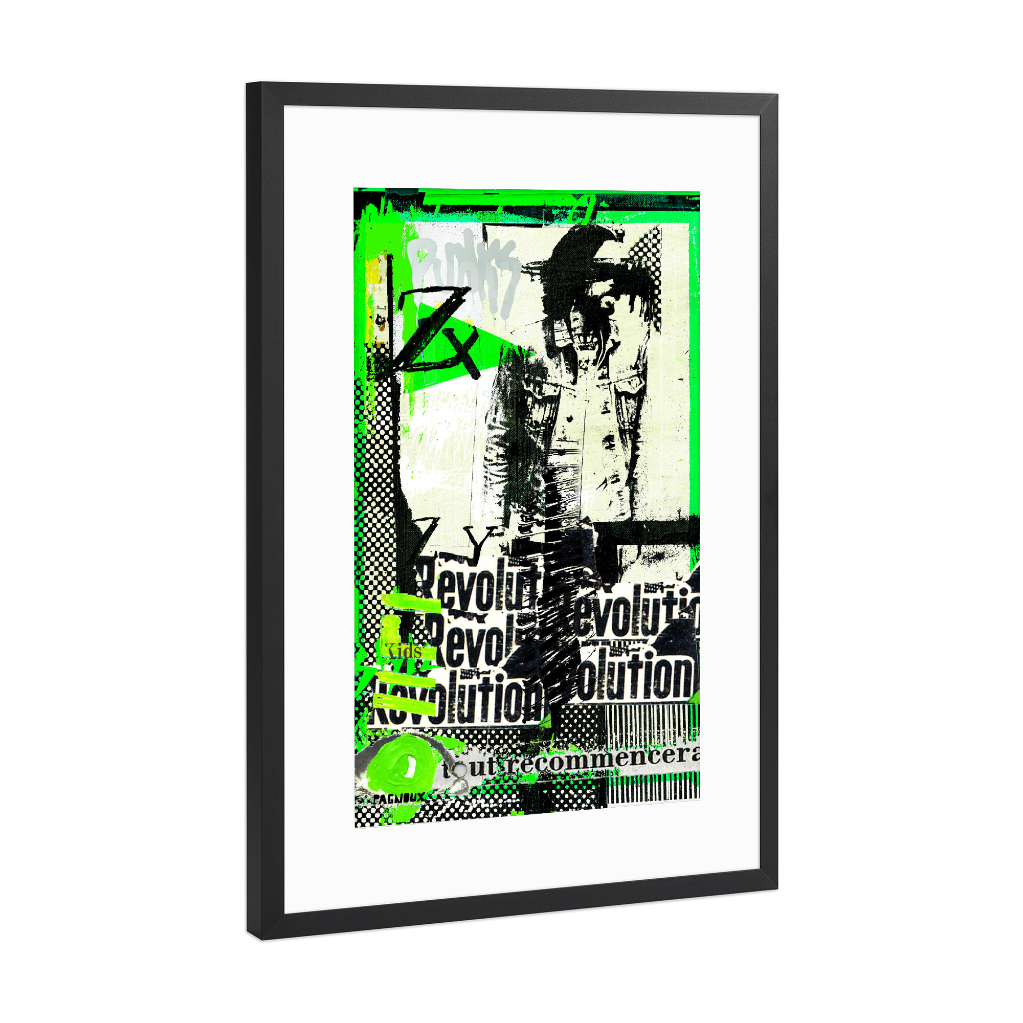 Poster mit Rahmen Schwarz (Metallic) "Revolution" artboxONE - Abstrakt,Schwarzweiß,Streetart
