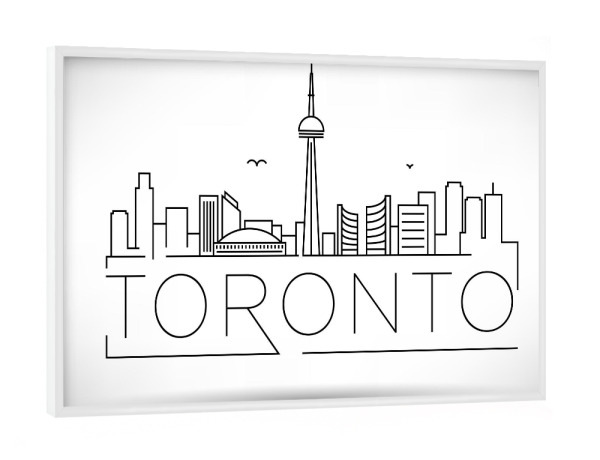Poster mit weißem Rahmen "Minimal Toronto Skyline Design" artboxONE - Städte,Schwarzweiß - Toronto,Canada,Skyline