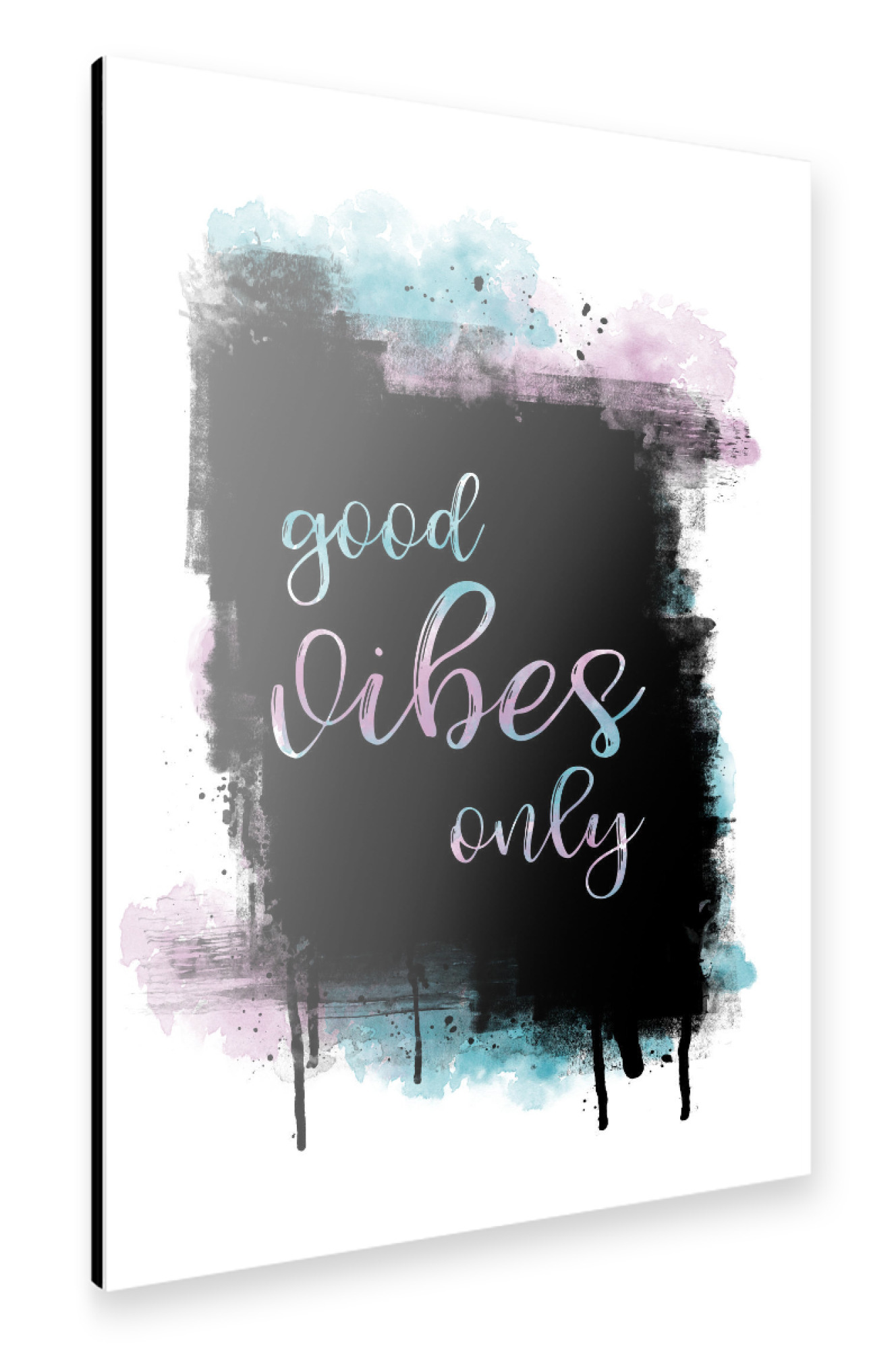 Alu-Dibond "Textkunst GOOD VIBES ONLY" 75x50 cm artboxONE