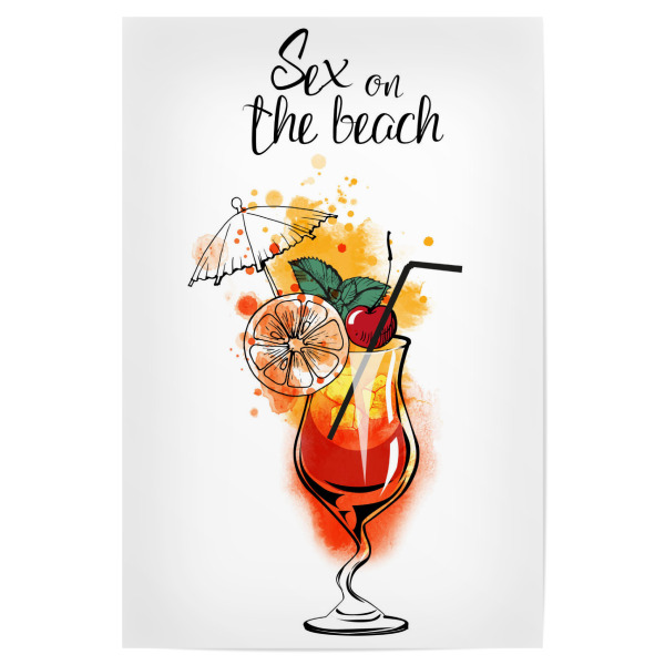 Poster "Sex on the beach cocktail" artboxONE - Essen & Trinken / Alkohol - Sex on the beach,Cocktail,Watercolor,Alcohol