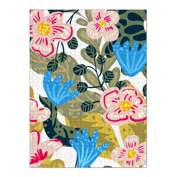 Puzzle Ravensburger "Aksa Design" artboxONE - Floral - Whimsical,Floral,Nature,Flowers,Botanical,Blossom,Bloom,Blush,Leaves - Bild whimsical