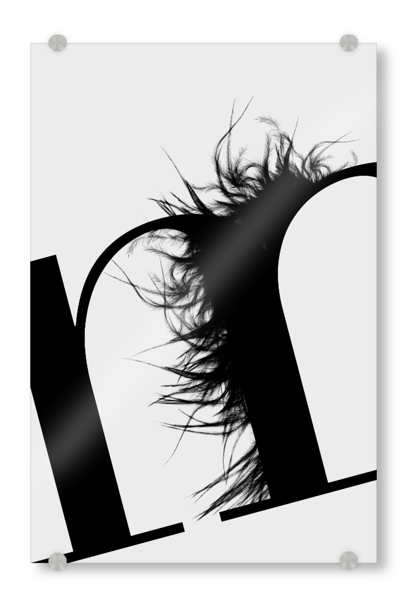 Acrylglasbild "Flying Letter-M" artboxONE - Schwarzweiß,Buchstaben,Buchstaben / M