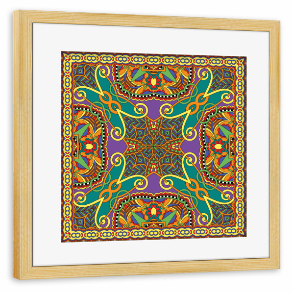 Poster mit Rahmen kiefer "Scarf print Cuba" artboxONE - Abstrakt - Ethno,Scarf,Scarfprint,Festival,Bohemian