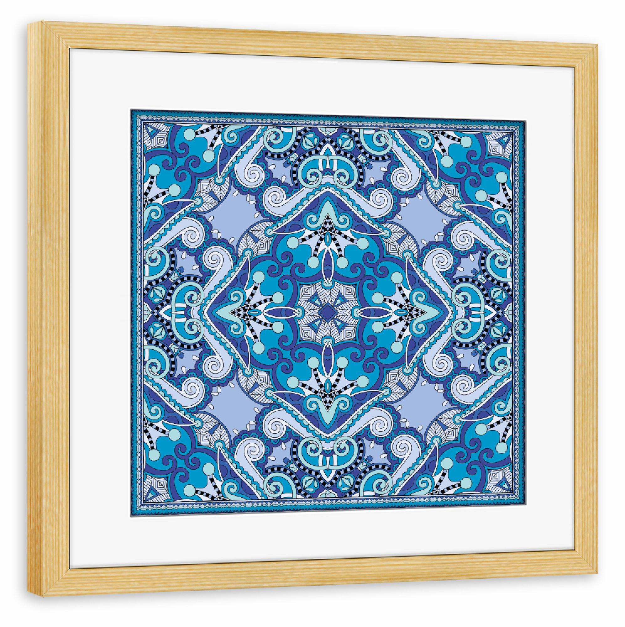 Poster mit Rahmen kiefer "Scarf print Oriental" artboxONE - Abstrakt - Boho,Festival,Ethno,Oriental,Scarfprint,Scarf