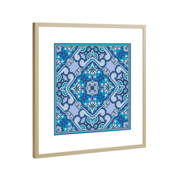 Poster mit Rahmen Gold "Scarf print Oriental" artboxONE - Abstrakt - Boho,Festival,Ethno,Oriental,Scarfprint,Scarf