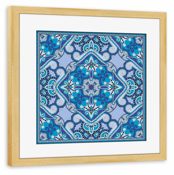 Poster mit Rahmen kiefer "Scarf print Oriental" artboxONE - Abstrakt - Boho,Festival,Ethno,Oriental,Scarfprint,Scarf
