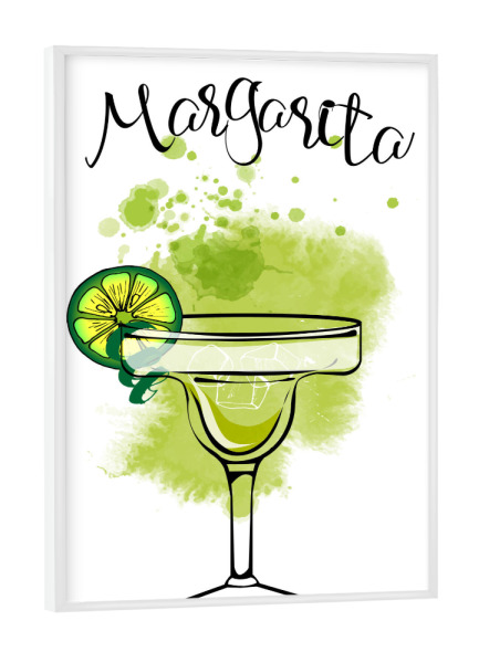 Poster mit weißem Rahmen "Margarita" artboxONE - Essen & Trinken / Alkohol - Margarita,Cocktail,Illustration,Watercolor,Alcohol,Glass