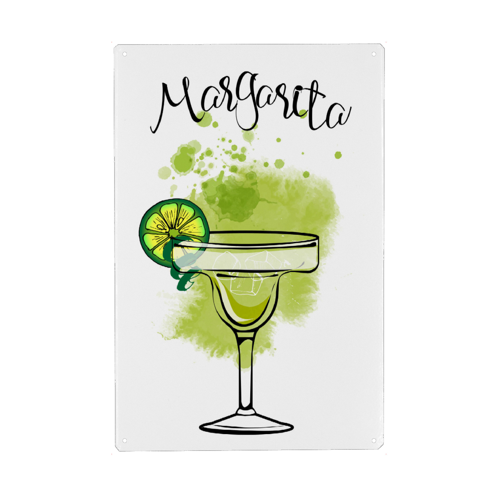 Holzbild "Margarita" artboxONE - Essen & Trinken / Alkohol - Margarita,Cocktail,Illustration,Watercolor,Alcohol,Glass