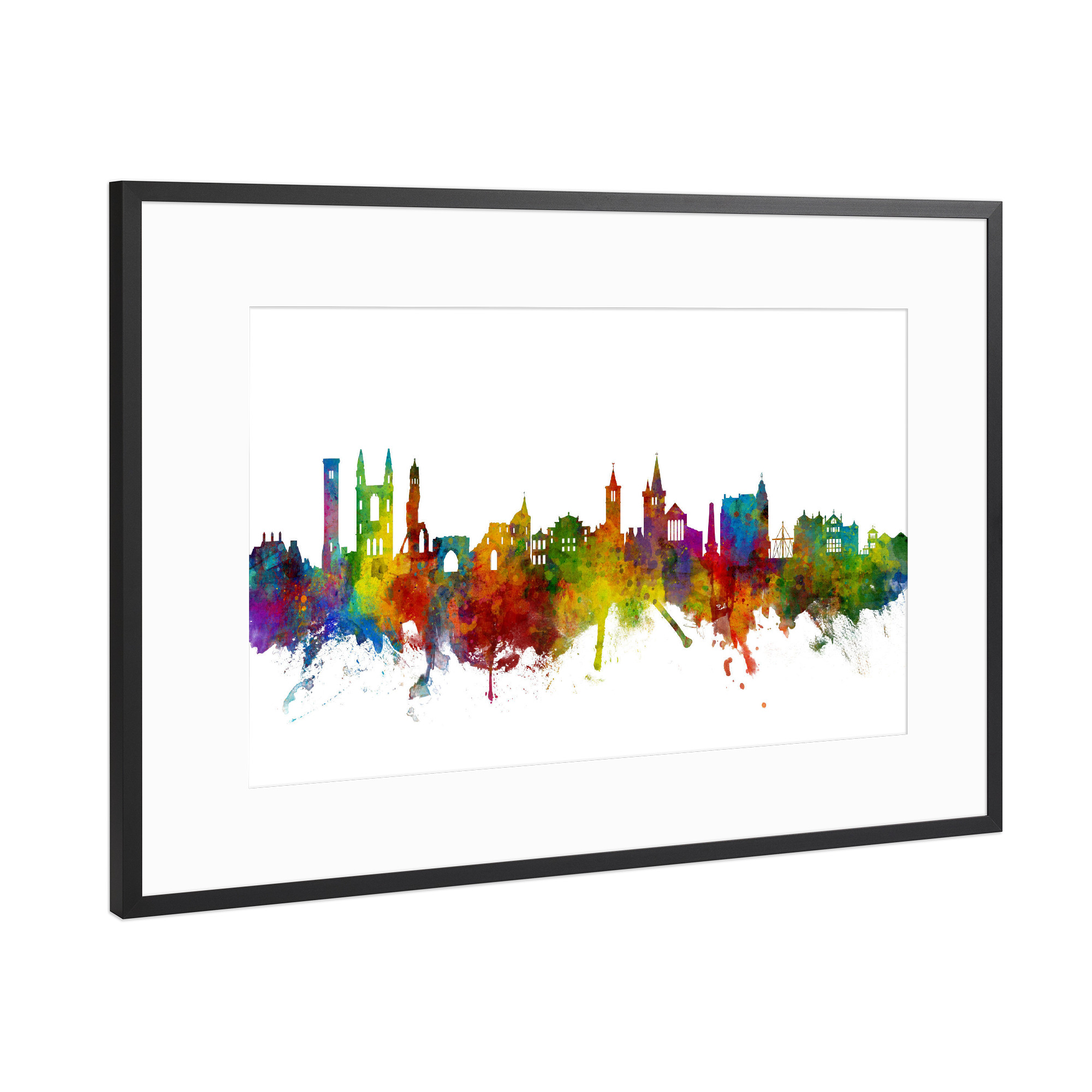 Poster mit Rahmen Schwarz (Metallic) "St Andrews Scotland Skyline" artboxONE - Städte - St andrews,Skyline,Scotland,Saint andrews