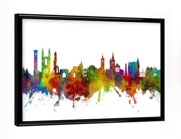 Poster mit schwarzem Rahmen "St Andrews Scotland Skyline" artboxONE - Städte - St andrews,Skyline,Scotland,Saint andrews