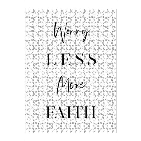 Puzzle Ravensburger "Worry Less, More Faith" artboxONE - Typografie,Schwarzweiß,Sport / Motivation