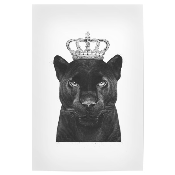 Poster 30x20 cm "The King Panther" artboxONE - Tiere,Schwarzweiß - Panther,Royal,King,Crown